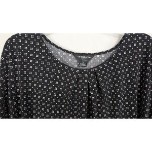 Liz Claiborne Woman Plus Size 3X Black Geometric Dot Print Short Sleeve Top